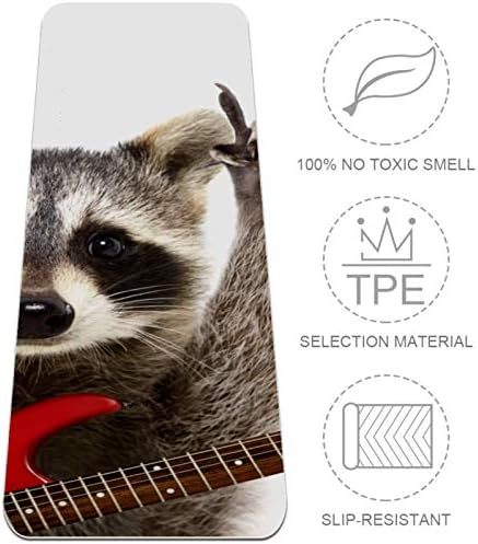 Siebzeh Raccoon Guitar Premium Thick Yoga Mat Eco Friendly Rubber Health & amp; fitnes non Slip
