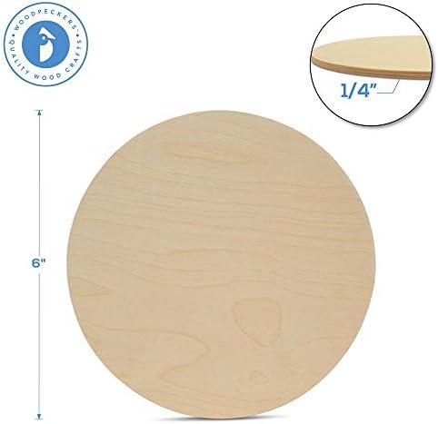 Drveni kružni disk prečnika 6 inča, debljine 1/4 inča, šperploča od breze, pakovanje od 10 komada