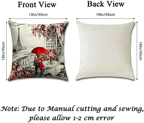 ArtScope Valentinovo jastuk za bacanje jastuka za bacanje, set od 4 Eiffelov toranj velikih ben