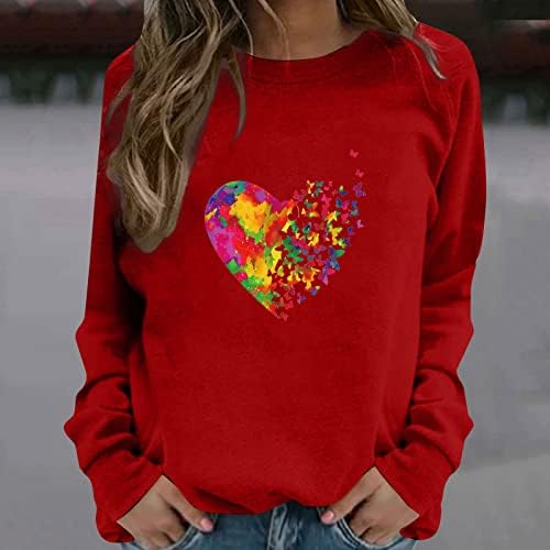NOKMOPO džemperi za žene 2022 casual modni božićni dan zaljubljenih tiskani pulover na dugim