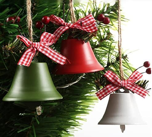 Scoland 6pcs / lot 55mm Božićni ukrasi zanatsko zvono ukrasi višebojni sretan božićni ukrasi zvona