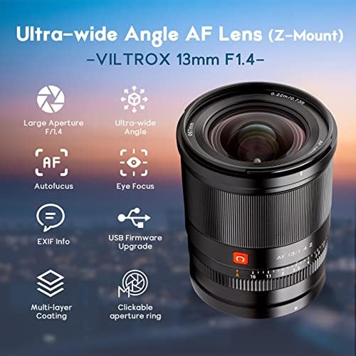 Viltrox 13mm F1.4 Ultraširokougaoni autofokus objektiv, kompatibilan sa APS-C Nikon Z-Mount fotoaparatima