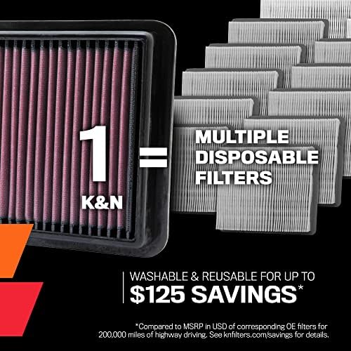 K & N Filter zraka motora: Povećajte snagu i ubrzanje, pranje, premium, zamjenski filter za