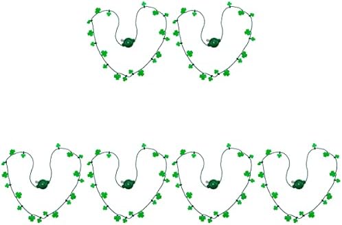 6 komada St. Patrick' s dan sjajna ogrlica LED žičana svjetla ogrlica Creative Shamrock ogrlica za festivalsku