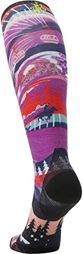 SmartWool ženske skijanje za skijanje Ispis nula jastuka Merino vuna preko telećih čarapa