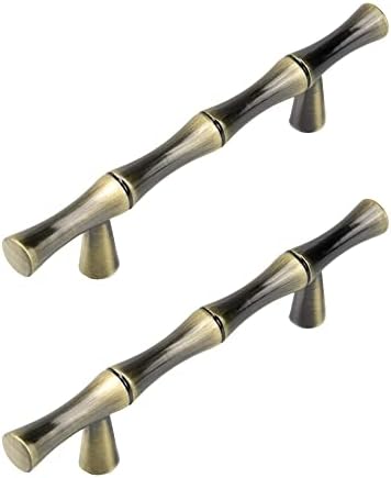 Tighall 4pcs Cink Legura bambusova ručke za ladice za jednu rupu, 1,97inch dužina srebrne čvrste gumbe sa vijcima