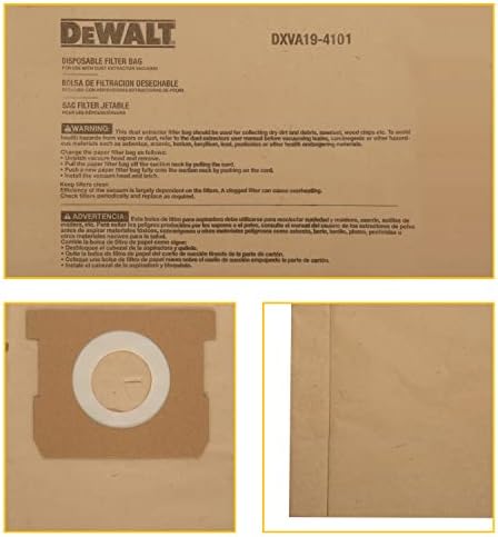 DEWALT DXV06P 6 GALON Poli mokri / suhi Vac, Yellow & DXVA19-4101 torba za prašinu, prikladna za