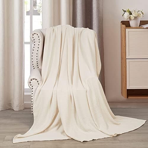 PHF pamuk muslin pokrivač Kraljica veličine 90 x 90, lagana i prozračna pokrivačica, ultra mekani