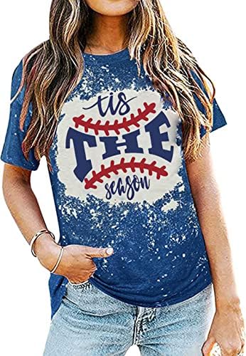 TIS sezona bejzbol izbijeljena majica za žene za bejzbol grafičko pismo Ispis tee vrhova ljetna casual