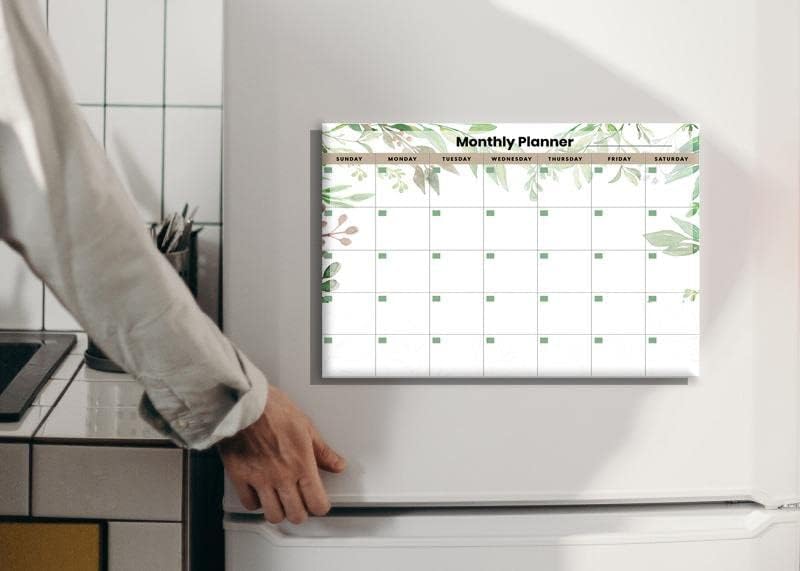 Set magnetskog suhog brisanja mjesečnog tjednika kalendara i obroka, lista za kupovinu za frižider, kalendar