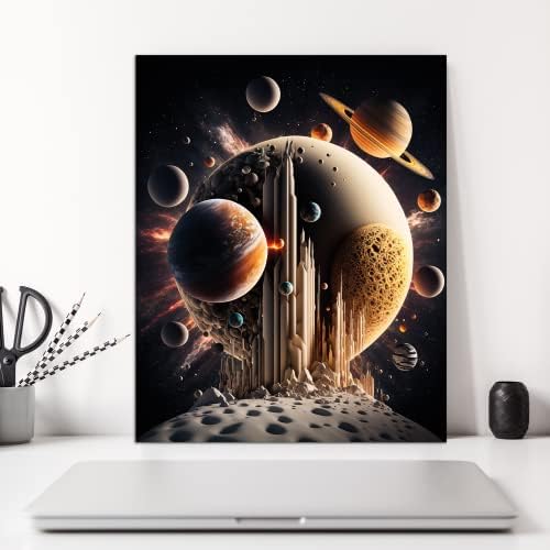 Nilem dizajn Vanjski prostor zid Art Planet Posteri Set od 4 Neuramljena svemirska postera za