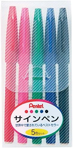 Pentel S520-5 Set olovke na bazi vode, olovka za potpis, 5 boja