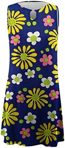 Haljine za žene Vintage Boho Mini Dress Summer Floral Print Tank Dress Casual Swing kratke haljine