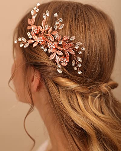 BERYUAN Dainty cvijet češalj za kosu slatka vjenčanje hair Accessory Crystal Hair Piece Headpiece