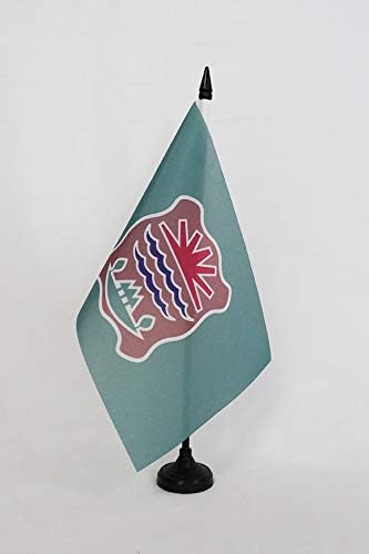 AZ zastava Abenaki Plemena zastava 5 '' x 8 '' - Abenak Desk zastava 21 x 14 cm - crna plastična stick i baza