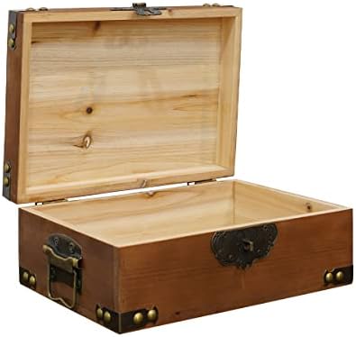 KepcitI Drvena kutija za odlaganje, izdržljiva drvena kutija za blago, vintage drvena ukrasna