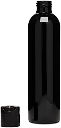 8oz punjene boce za punjenje COSMO-a - crna sa crnim poklopcem crne disk od 24-410