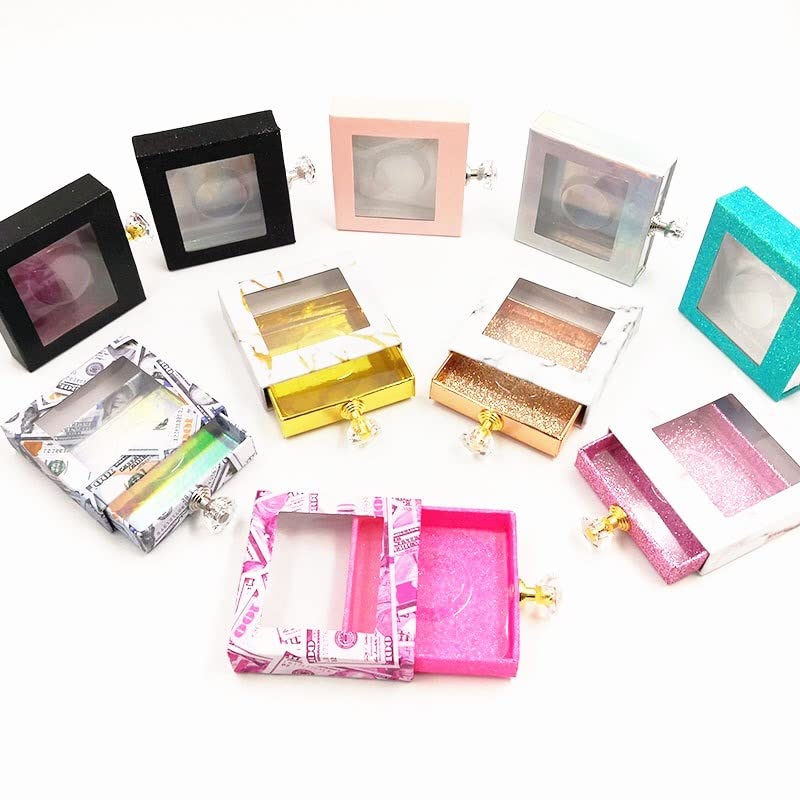 Crystal Handle 25mm lažna trepavica kutija za pakovanje Lash Box lažni 3D mink trepavice Glitter