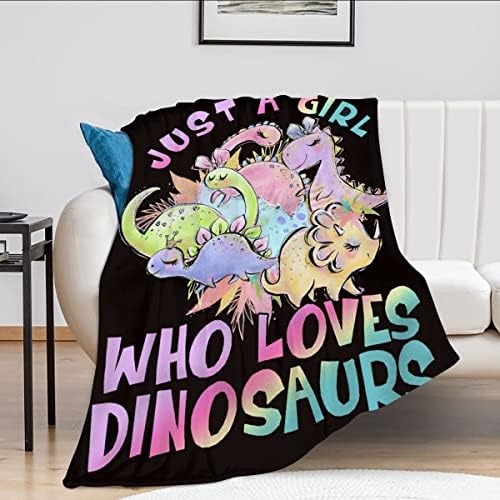 Samo djevojka koja voli dinosauruse s slatkim dinosaurima dekor bacanje pokrivačkih poklona za djevojke