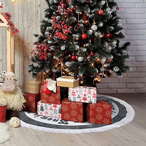 Božićna suknja sa tasselom, božićne pse Silhouette Xmas ukrasi mat, 30 pasa silueta stablo baza mat, snježna pahuljica