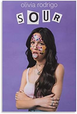 ISMUN Singer Star Olivia Rodrigo muzički platneni posteri za sobu estetski 12x18 inča neuramljeni