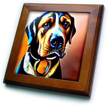 3drose Awesome Labrador Retriver pas portret. Digital Art Framedled Tiles