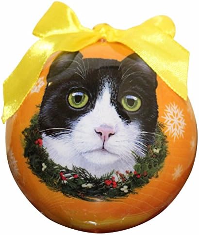 Crno-bijela mačka Božić Ornament Shatter dokaz loptu