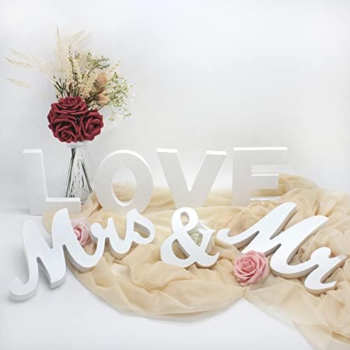 Joylex Love Drveno pismo, MR i MRS Drveni znak za svadbenu tablicu, velikih predmeti gospodina i