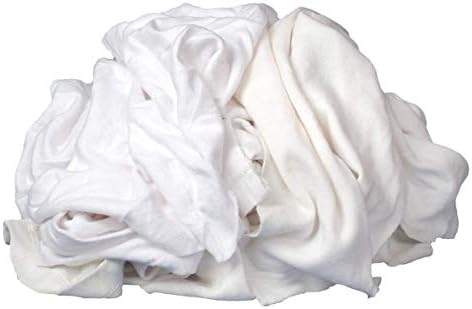 Buffalo Industries Apsorfantne krpe od bijele reciklirane majice - 50 lb. Kutija - za cjelominiviranje