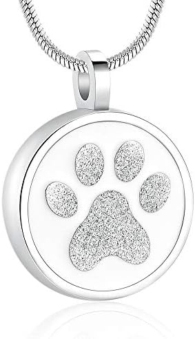 Pet Paw Print kremacija nakit za pepeo za psa / mačka Pogrebna spomen urna ogrlica pepeo držač za uspomenu