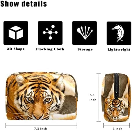 Tbouobt kozmetičke torbe za šminke za žene, male šminkerne torbice za šminku, tigra životinja
