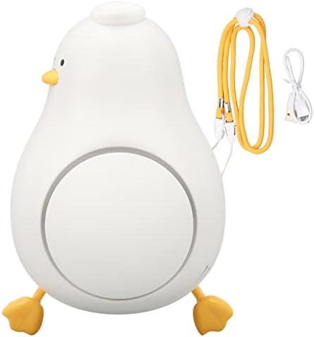 Zunate Prijenosni ventilator za vrat, patka Oblik Osobna ogrlica Mini ventilator radila, 3 brzina USB punjenja