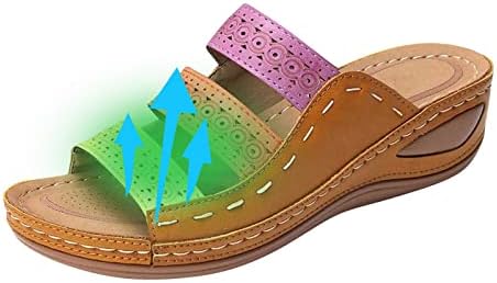 Wedge Slides papuče za žene modni ortopedski rimski platforma Flops remen šarene cipele ljetne