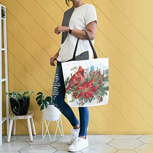 ALAZA akvarel Božić Vintage Floral Canvas tote tote top Handle torbice velike torbe za višekratnu