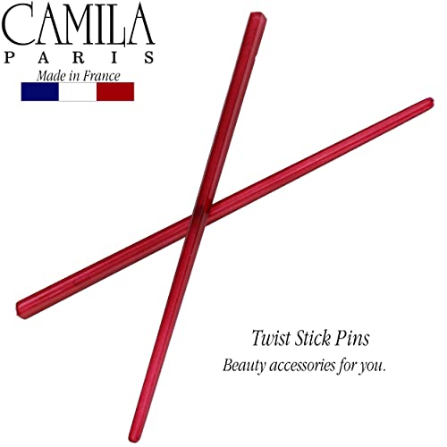Camila Paris CP3178 Francuska igla za kosu sa Uvijačem, Set od 2 crvene boje, igle za kosu sa