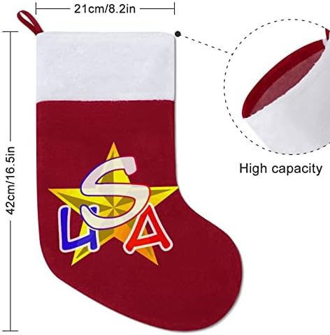 USA Star Božićni čarapa Božićne čarape torbica Porodični Xmas Decor