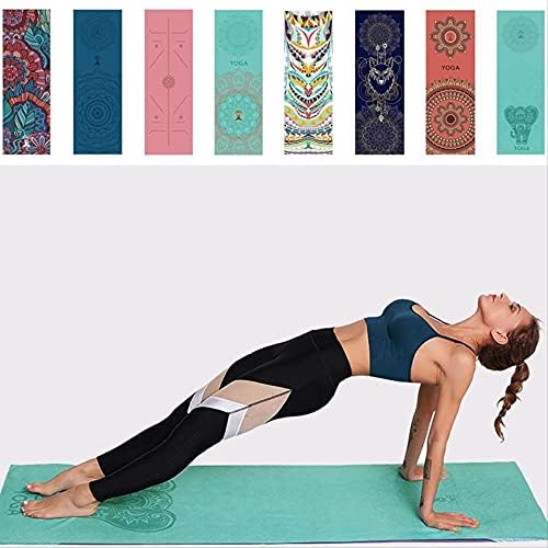 Hhbb prostirka za jogu sa pozicionom linijom štampana dvoslojna prenosiva neklizajuća prostirka za fitnes vježbe Pilates prostirka za jogu 185cm * 63cm