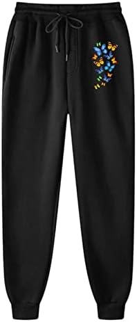 Xiloccer Chino hlače za žene Ženske sportske pantalone Mid struk crne otiske duge hlače Ležerne radne