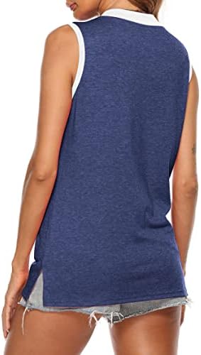 MYHALF ženski V vrat tank Top sa džepnim blokom u boji Tunic Tee ljetna labava košulja bez rukava
