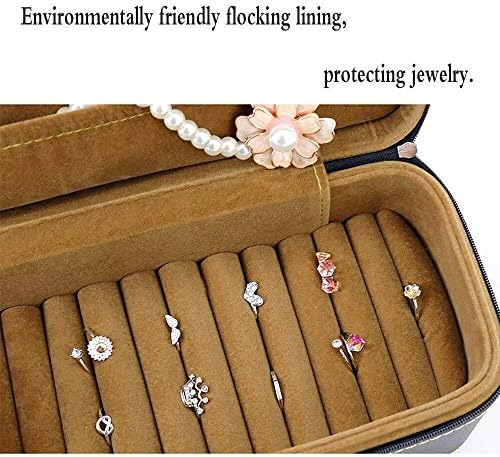 Qtt nakit kutije koža prijenosni nakit Organizator baršun nakit sanduk za prsten ogrlica naušnice Brown nakit
