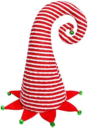 AqRatesez božićno stablo TOPPER ELF Topper Hat Ornament-Xmas Crveni i bijeli prugasti stablo TOPPER HAT -Holiday
