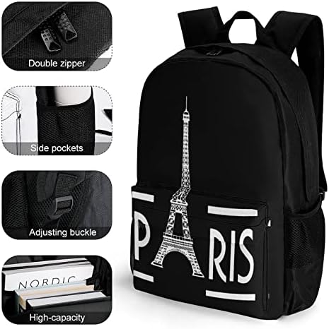Pariz sa Eiffelovim putnim ruksakom estetski koledž Bookbag klasični dnevni ruksak Radna torba