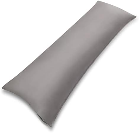 Bedemu Body jastuk - Pamuk sivi jastuk za tijelo sa skrivenim dvostrukim patentnim zatvaračem, jastuk za kosu