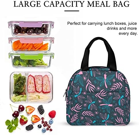 Dragonfly torba za ručak za žene i muškarce, izolovana torba za obrok, torba za ručak za posao na otvorenom