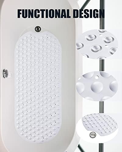Yimobra MatTub mat ne klizanje, ovalna ekstra dulca kupaonica, jake čaše za usisavanje, materijal