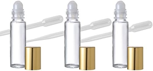 Grand Parfums 6 Clear Glass Aromaterapija Esencijalno ulje Staklene boce sa srebrnim vrhom