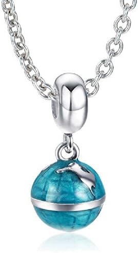 SOUFEEL 925 Srebro srebrna plava zemlja visi Čari perle kompatibilna ogrlica Najbolji pokloni za svoju