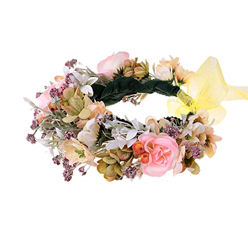 Podesiva cvjetna traka za glavu za kosu vijenac za kosu cvjetni vijenac Crown Headpiece sa trakom
