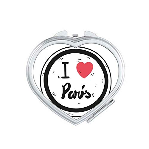 Volim pariške riječi uzorak zrcalnog putovanja povećava prijenosni ručni džepni šminka