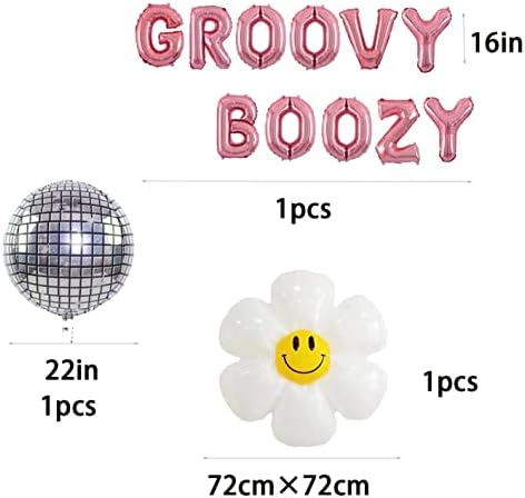 Groovy & Boozy Balloon Banner, omamljena i angažovana baketoreta boozed i zbunjena, posljednja disko bachelorette